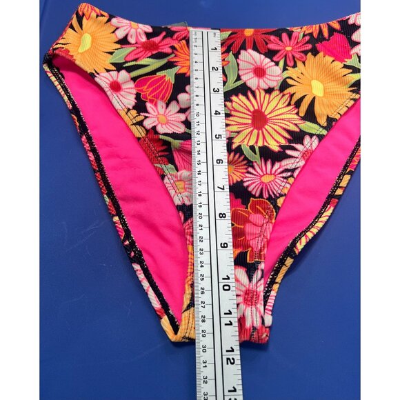 Wild Fable - Women's Ribbed High Waist High Leg Cheeky Bikini Bottom - XS(0-2) - Picture 8 of 11